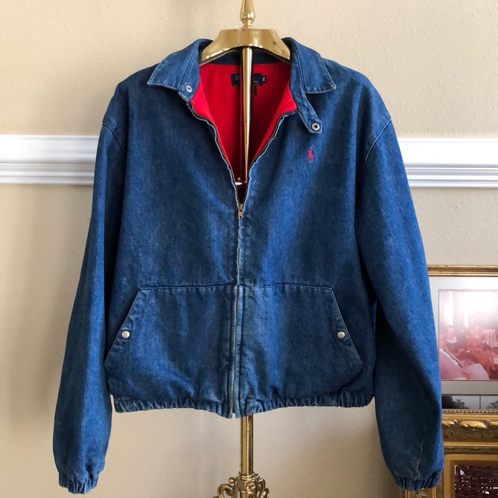Polo Ralph Lauren Denim Jacket XL Zip Up Bomber